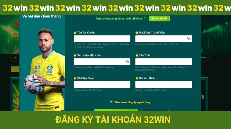 Đăng ký tài khoản chơi tại nền tảng 32win