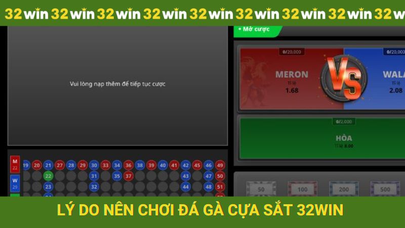 Lý do nên trải nghiệm chọi gà cựa sắt tại 32win